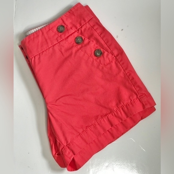 ANN TAYLOR LOFT The Riviera Short Red Orange Size 4 - Picture 9 of 14
